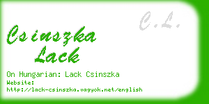 csinszka lack business card